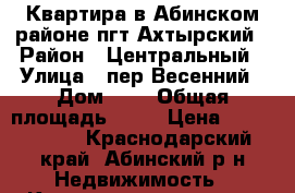 Квартира в Абинском районе пгт Ахтырский › Район ­ Центральный › Улица ­ пер.Весенний › Дом ­ 6 › Общая площадь ­ 42 › Цена ­ 1 250 000 - Краснодарский край, Абинский р-н Недвижимость » Квартиры продажа   